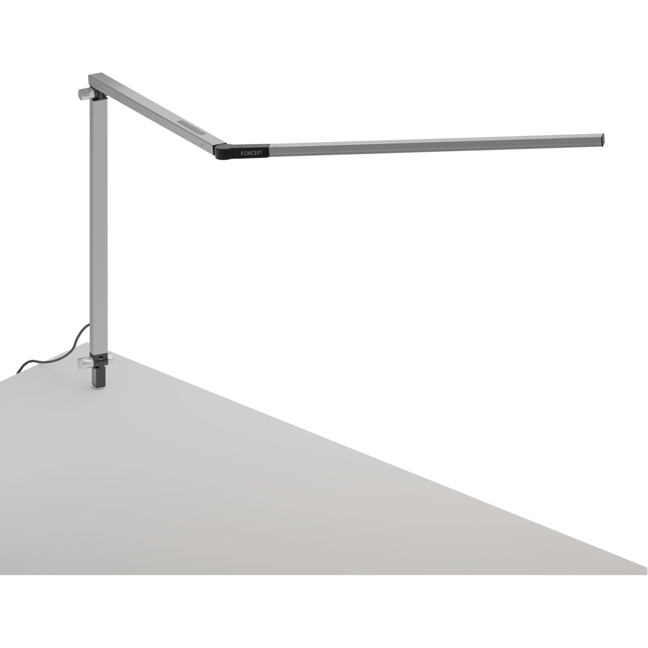 Z-Bar 19.5 inch 7.50 watt Silver Desk Lamp Portable Light, Through-Table Mount
